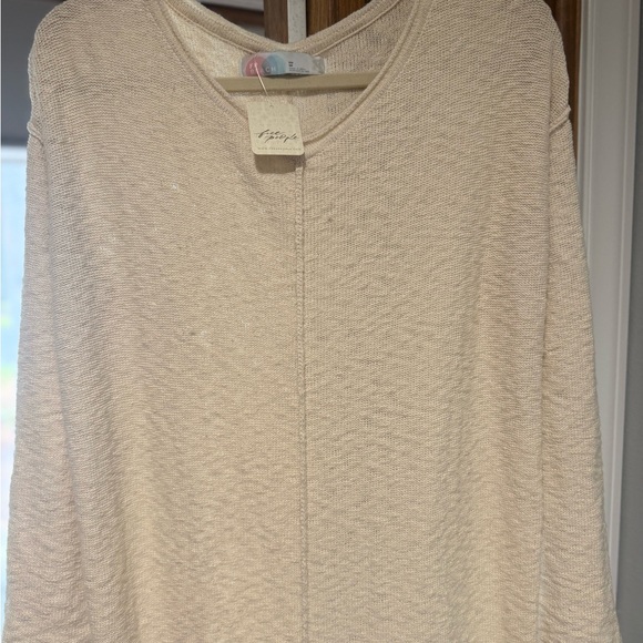 Free People Bri Sweater Maxi Dress Cream Boho Slit Lounge S - Picture 7 of 7